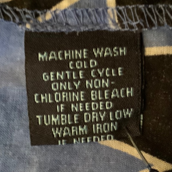 WESTBOUND WOMAN lightweight cotton blouse, Periwinkle/black/white. Sz 1X - Picture 5 of 6